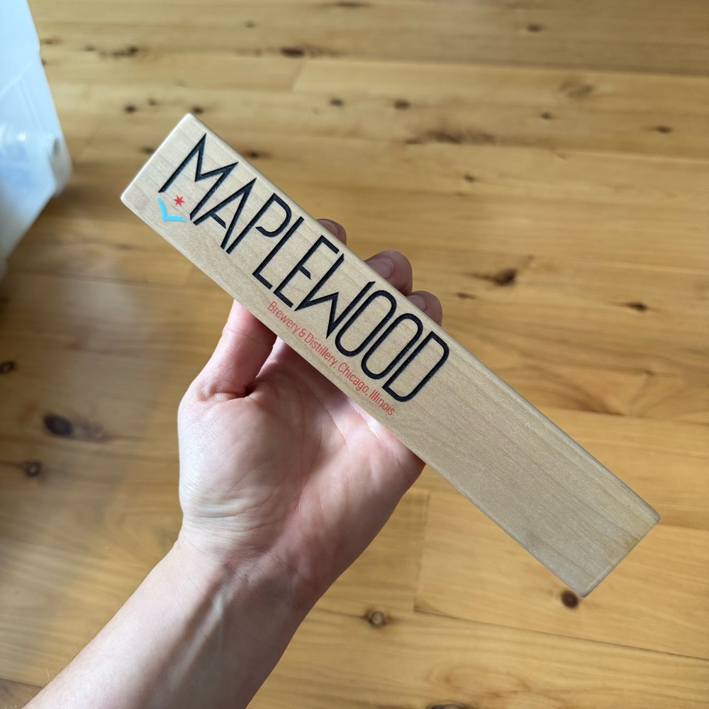Maplewood Brewery & Distillery 3-Sided Tap Handle 9" Wood Chicago, Illinois